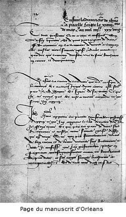 Cédule d'abjuration de St Ouen dans le manuscrit d'Orléans