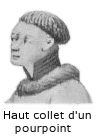 Collet apparent d'un gippon vers 1430